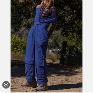 FP movement. Blue cargo overalls
